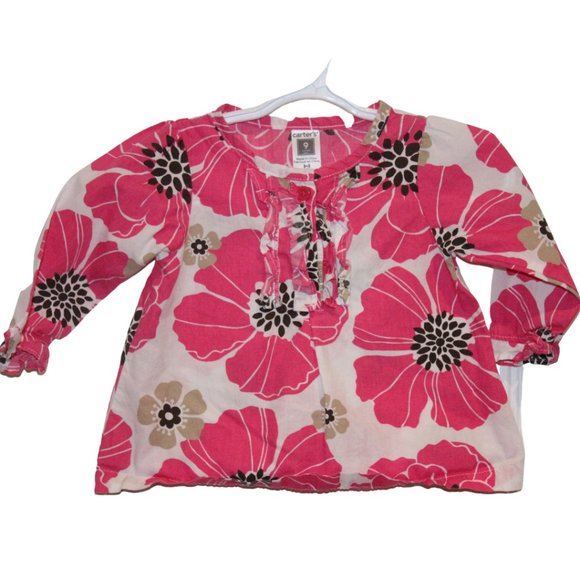 3/$20 🏷 Carters Floral Blouse Size 9m - Picture 1 of 2